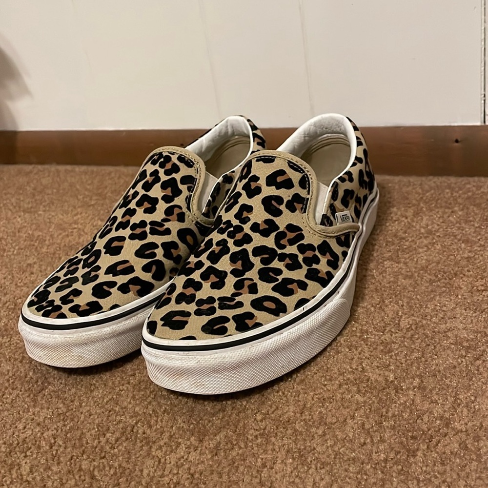 Cheetah Print Slip On Vans